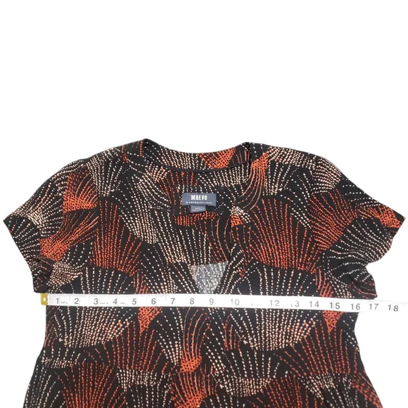 Anthropologie Maeve Harper Tunic Dress‎ Sz XS Fireworks Print Black Red Casual - Picture 8 of 12